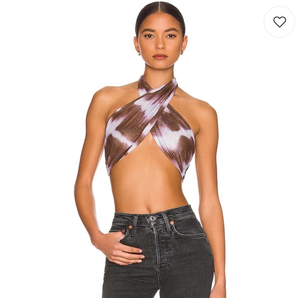 BY. DYLN Minx Top in Mauve Tie Dye